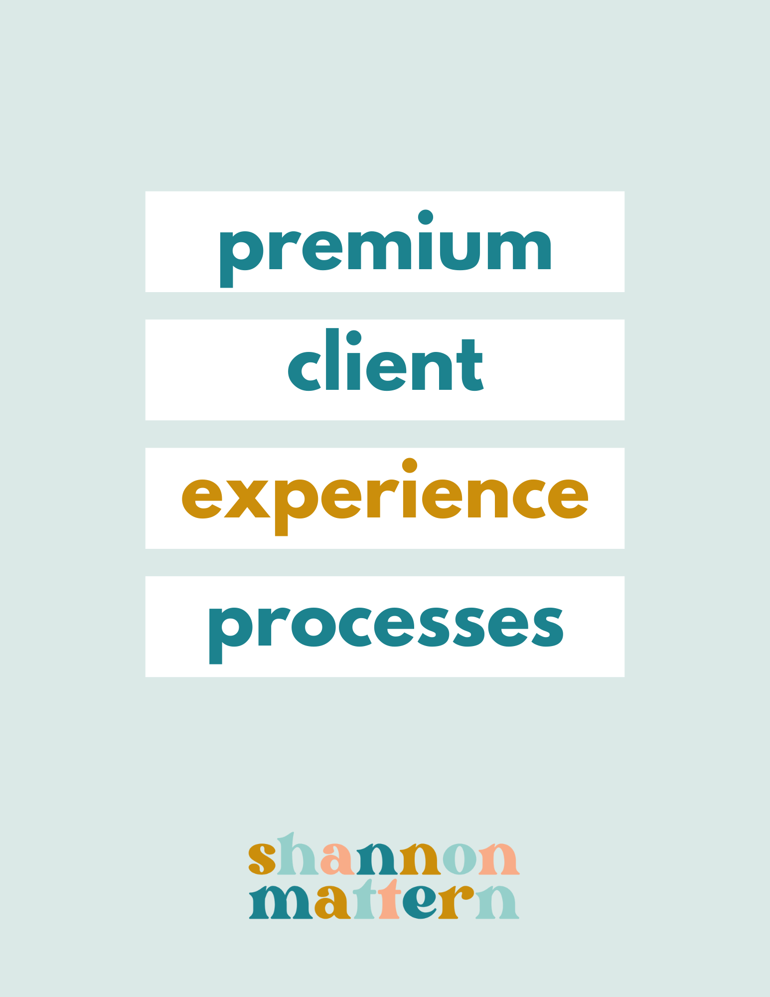 Shannon Mattern is demonstrating processes for providing a premium client experience. Full Text: premium client experience processes shannon mattern