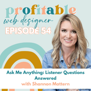 In this image, Shannon Mattern is answering listener questions about web design and how to be profitable as a web designer.