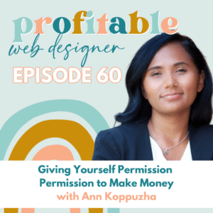 In this image, Ann Koppuzha is giving advice on how to become a profitable web designer.
